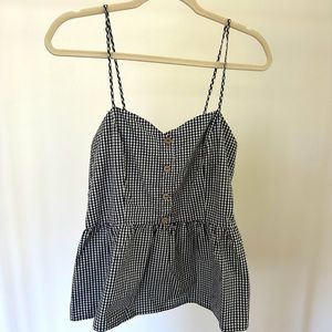 Gingham peplum top